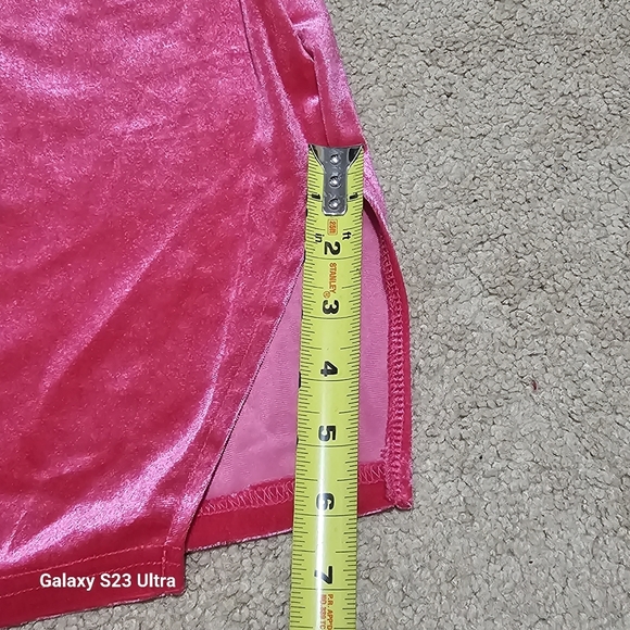 Fuzzy trim pink mini dress - Picture 8 of 9